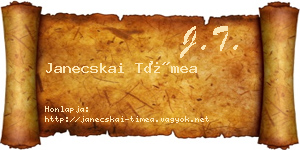 Janecskai Tímea névjegykártya